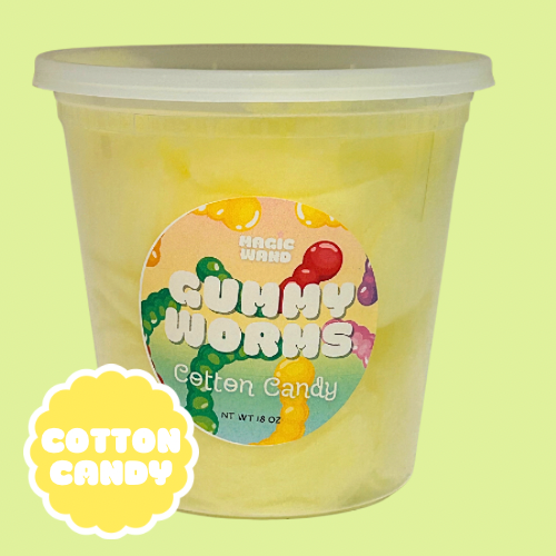 GUMMY WORMS COTTON CANDY